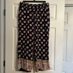 LOFT Drawstring Floral Pants